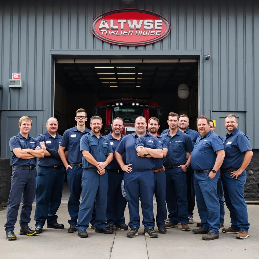 Equipo de BEST CAR GARAGE frente al taller